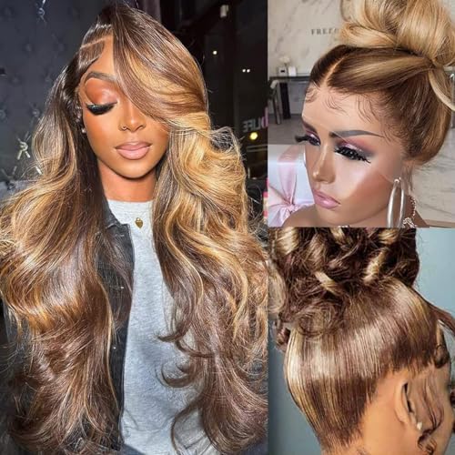 Trilumity 360 Full Lace Deep Wave Human Hair - Honey Blonde Hair Replacement Wig