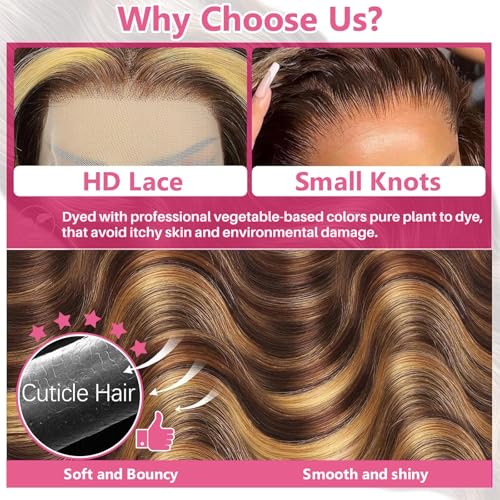 Trilumity Honey Blonde 13X6 Hd Body Wave Human Hair - Honey Blonde Hair Replacement Wig