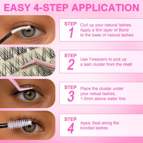Trilumity Lash Clusters Kit Diy Wispy Faux Mink Fiber - Clear False Lashes