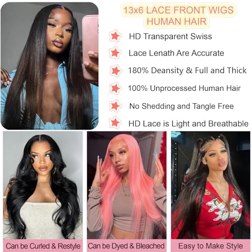 Trilumity 13X6 Straight Hd Straight Human Hair - Natural Color Hair Replacement Wig