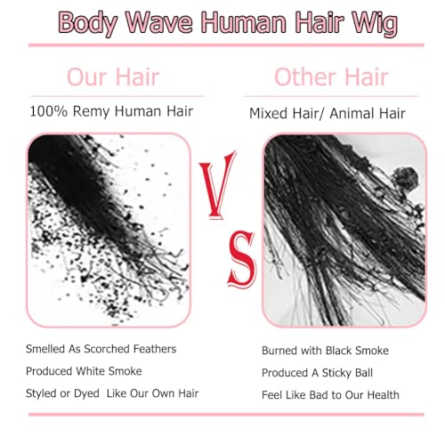 Trilumity 13X6 Al Hd Transparent Body Wave 100% Human Hair - Natural Black Hair Replacement Wig
