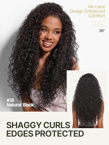 Trilumity Half Headband Glueless Straight Human Hair - Natural Black Hair Replacement Wig