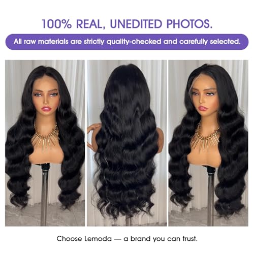 Trilumity 13X6 Full Al Body Wave Human Hair - Natural Black Hair Replacement Wig