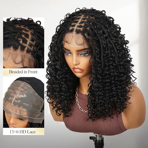 Trilumity 13X6 Front Braided Straight Human Hair - Natural Black Hair Replacement Wig