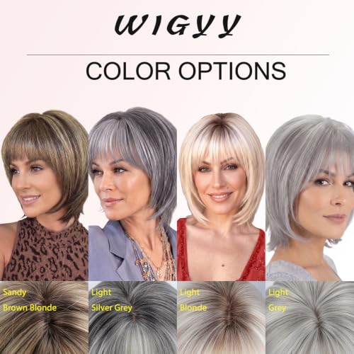Trilumity Sandy Brown Blonde Bob Synthetic Fiber - Brown Hair Replacement Wig