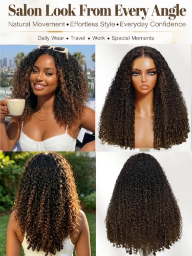 Trilumity Burmese With Finger Coil Curly Human Hair - Brown Hair Replacement Wig