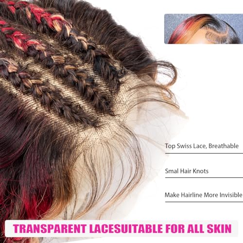 Trilumity 13X6 Burgundy Ombre 1B/27/99J Body Wave Human Hair - Burgundy Hair Replacement Wig