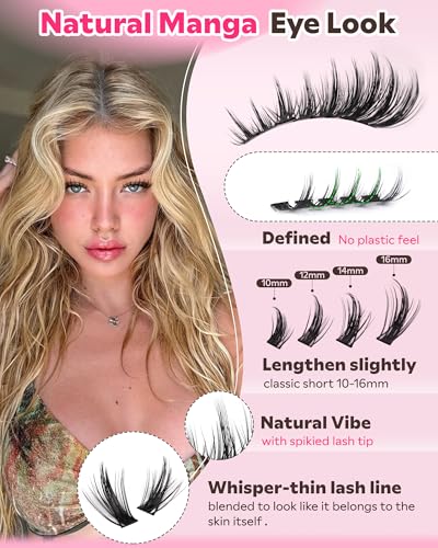 Trilumity Manga Lash Clusters Kit Cat Eye Faux Mink Fiber - Black False Lashes