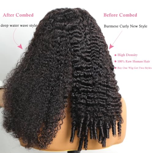 Trilumity Burmese 13X6 250 Density Curly Human Hair - Natural Color Hair Replacement Wig