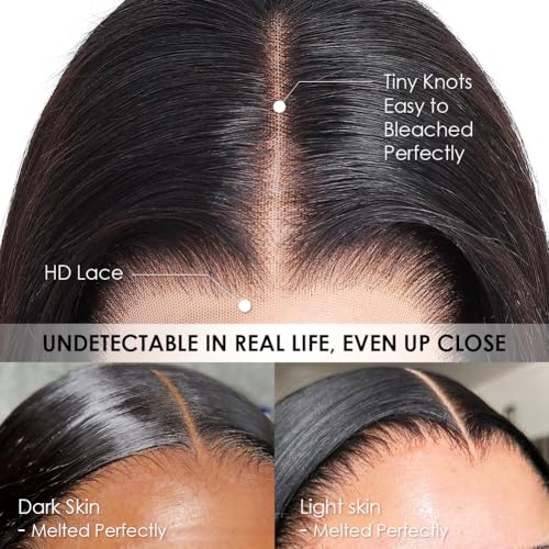 Trilumity 12A 13X4 Straight Human Hair - Natural Black Hair Replacement Wig