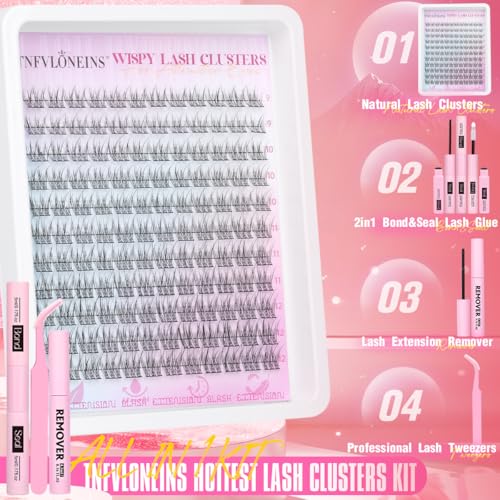 Trilumity Lash Clusters Kit Lash Wispy Faux Mink Fiber - Black False Lashes