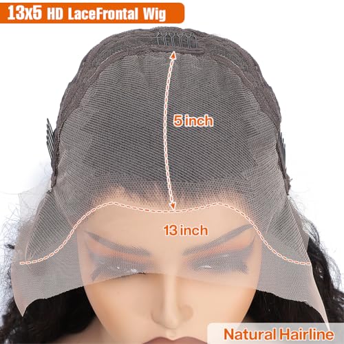 Trilumity 13X5 Hd Transparent Deep Wave 100% Human Hair - Natural Color Hair Replacement Wig