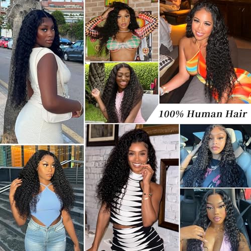 Trilumity 13X6 For Women Deep Wave 100% Human Hair - Natural Color Hair Replacement Wig