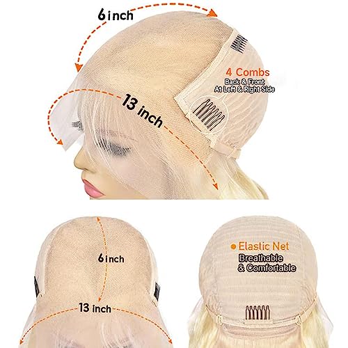 Trilumity 613 13X6 200 Density Body Wave Human Hair - 613 Blonde Hair Replacement Wig