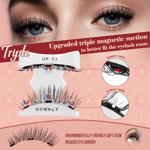 Trilumity Magnetic Soft Wispy Faux Mink Fiber - Black False Lashes
