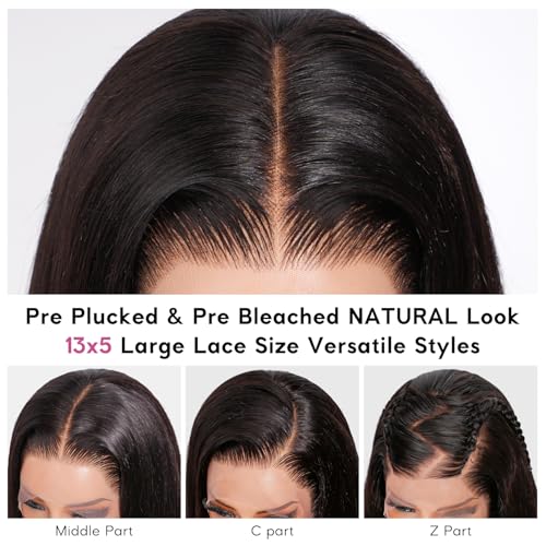 Trilumity Straight Front 220 Straight Human Hair - Natural Color Hair Replacement Wig