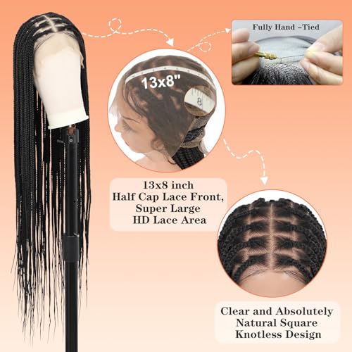 Trilumity Knotless Braided For Deep Wave Human Hair - Natural Black Hair Replacement Wig