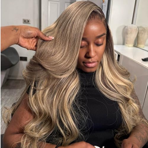 Trilumity 13X6 Ombre Milk Tea Deep Wave Human Hair - Brown Hair Replacement Wig