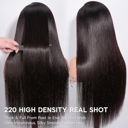 Trilumity Straight Front 220 Straight Human Hair - Natural Color Hair Replacement Wig
