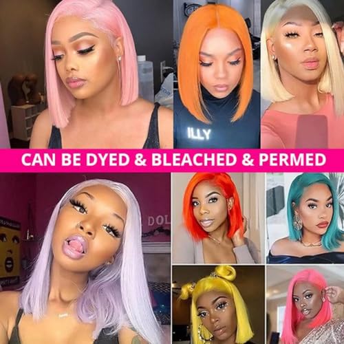 Trilumity Blonde Bob Straight 613 Straight Human Hair - 613 Blonde Hair Replacement Wig