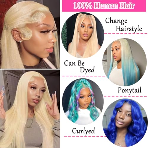 Trilumity 613 Blonde 13X6 Straight Human Hair - 613 Blonde Hair Replacement Wig