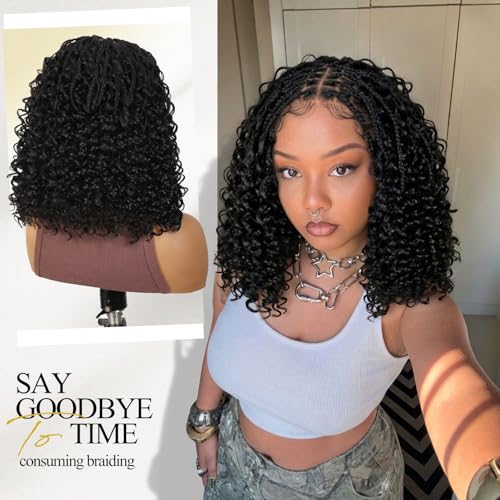Trilumity 13X6 Front Braided Straight Human Hair - Natural Black Hair Replacement Wig