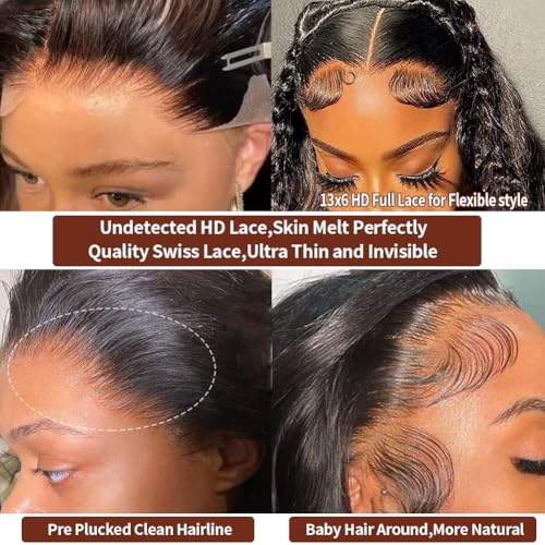 Trilumity 13X6 Front 100% Unprocessed Body Wave Human Hair - Natural Color Hair Replacement Wig