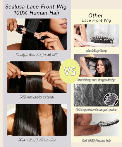 Trilumity 13X6 Real 100% Body Wave Human Hair - Natural Black Hair Replacement Wig