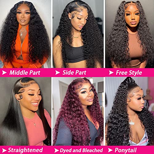 Trilumity 13X4 For Women Deep Wave Human Hair - Natural Black Hair Replacement Wig