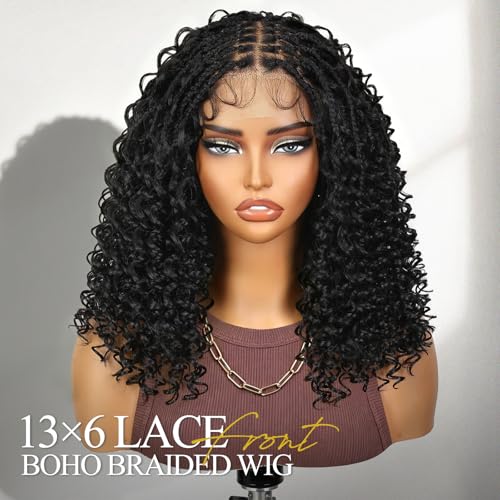 Trilumity 13X6 Front Braided Straight Human Hair - Natural Black Hair Replacement Wig