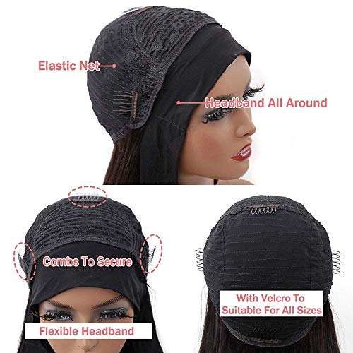 Trilumity Higher Headband Glueless None Body Wave Brazilian Virgin Hair - Natural Color Hair Replacement Wig