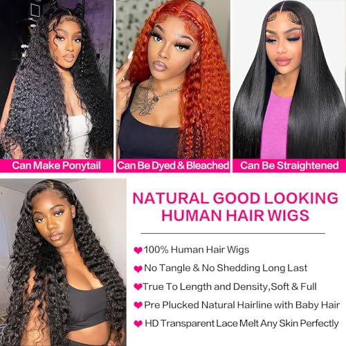 Trilumity 13X6 200 Density Water Deep Wave Human Hair - Brown Hair Replacement Wig