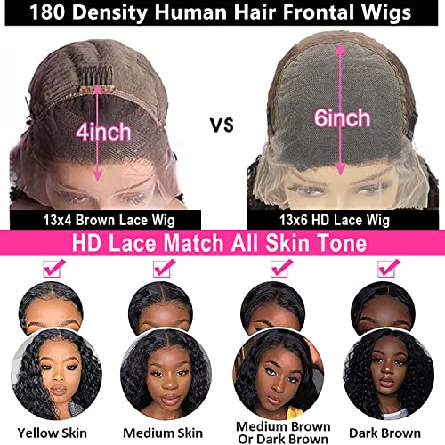 Trilumity Water 13X6 Hd Water Wave Human Hair - Natural Color Hair Replacement Wig