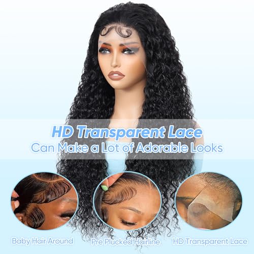 Trilumity 13X6 For Women Deep Wave Human Hair - Natural Color Hair Replacement Wig