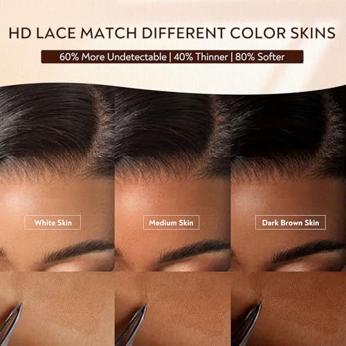 Trilumity 13X6 200 Density Deep Wave Human Hair - Natural Color Hair Replacement Wig