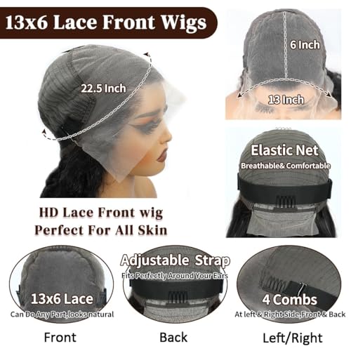 Trilumity Straight 200 Density 13X6 Straight Human Hair - Natural Black Hair Replacement Wig