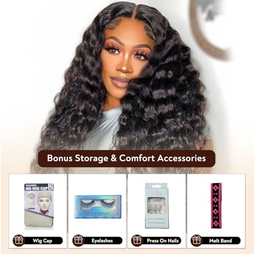 Trilumity 13X6 200 Density Deep Wave Human Hair - Natural Color Hair Replacement Wig