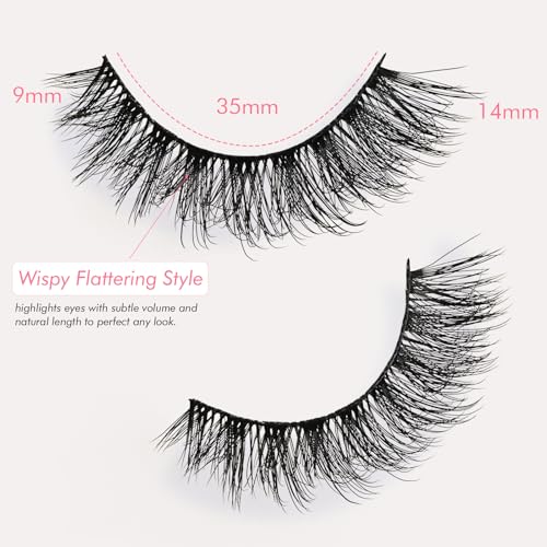 Trilumity Fake Lash Strips Cat Cat Eye Faux Mink Fiber - Black False Lashes