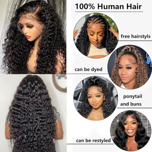 Trilumity Water 13X6 Front Water Wave Human Hair - Natural Black Hair Replacement Wig