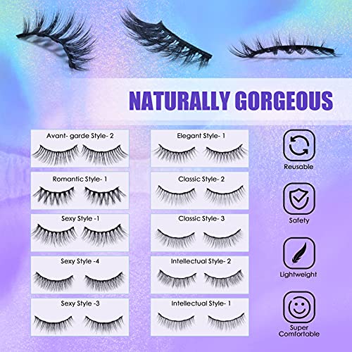 Trilumity Magnetic Premium Wispy Faux Mink Fiber - Black False Lashes