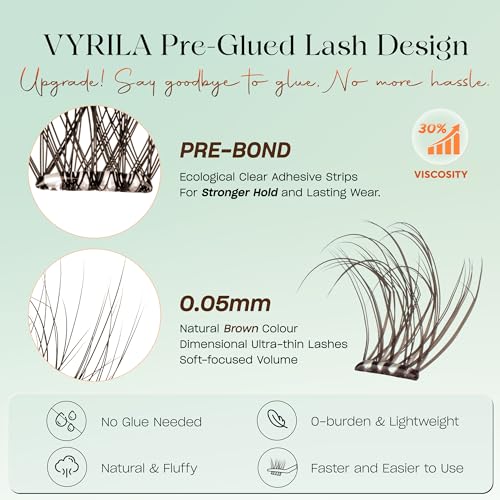 Trilumity Brown Self Adhesive Lash Cluster Faux Mink Fiber - Brown False Lashes