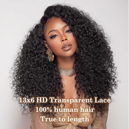 Trilumity Kinky 13X6 Front Curly Human Hair - Natural Black Hair Replacement Wig