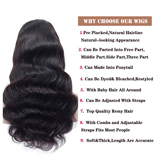Trilumity With Baby Hair Body Wave Human Hair - Natural Color Hair Replacement Wig