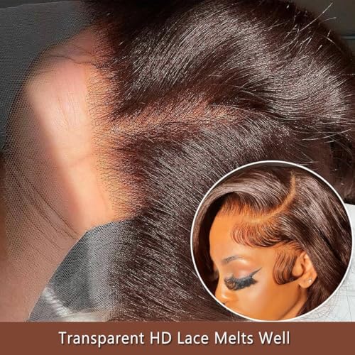 Trilumity Chocolate Brown 13X4 Body Wave Brazilian Virgin Hair - Brown Hair Replacement Wig