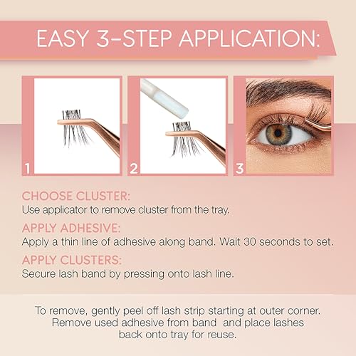 Trilumity Lightweight Cluster Faux Mink Fiber - Black False Lashes