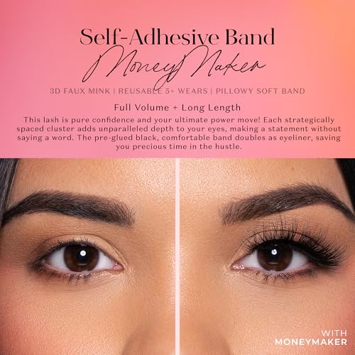 Trilumity 3D Self Adhesive Natural Faux Mink - Black False Lashes