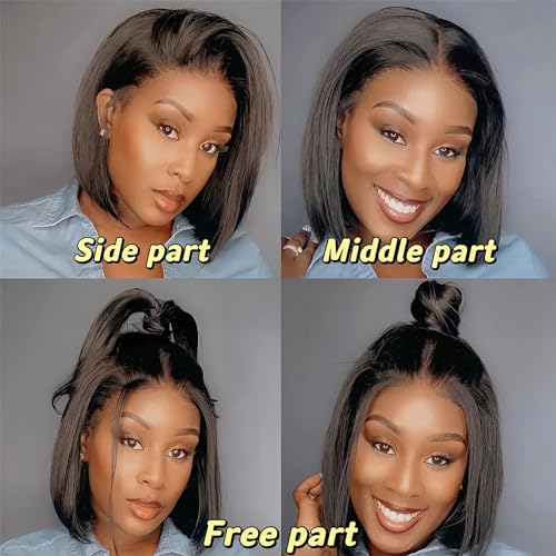 Trilumity 13X4 Bob 200 Density Straight Human Hair - Natural Color Hair Replacement Wig