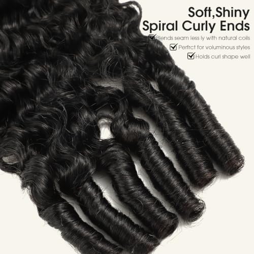Trilumity Burmese Half With Spiral Curly Human Hair - Natural Black Hair Replacement Wig