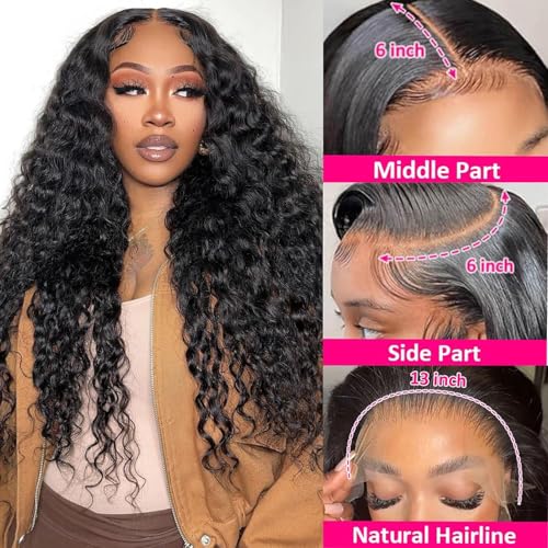 Trilumity Water 13X6 Front Pre Body Wave Human Hair - Natural Black Hair Replacement Wig