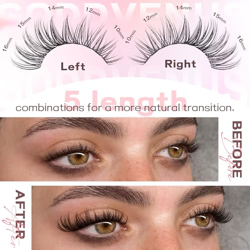 Trilumity Lash Clusters Kit Eyelash Wispy Faux Mink Fiber - Black False Lashes